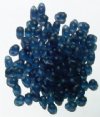 100 4x6mm Transparent Matte Montana Blue Drop Beads